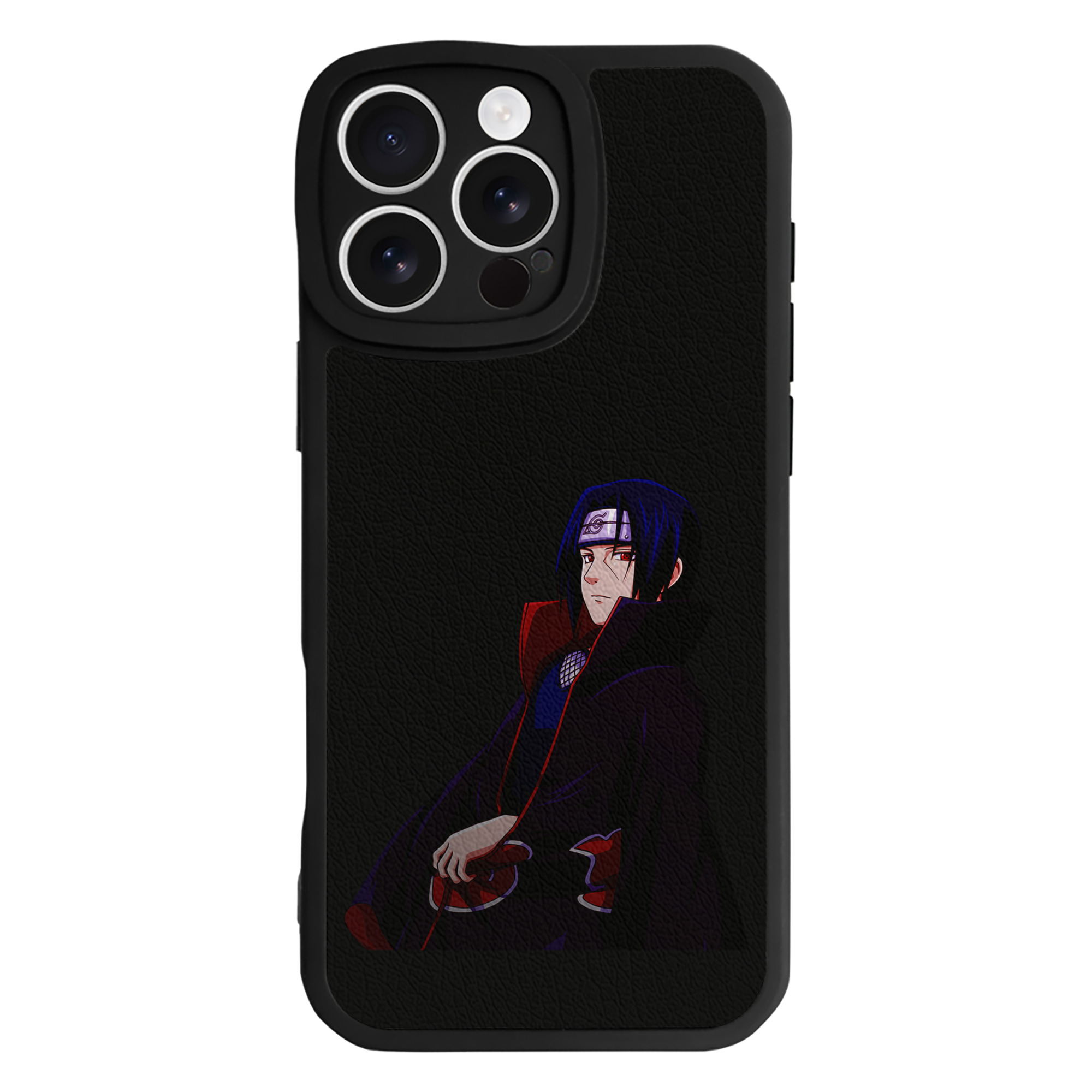 （画像用） NARUTO -ナルト- うちは イタチ Uchiha Itachi 【iPhone 16シリーズ対応】シリコンスマホケース（レザー調） 材質：シリコン